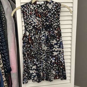 Parker Abstract Print Silk Blouse